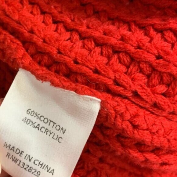 Revolve Lovers and Friends Women’s Sweater Chunky Knit Shredded Distressed Red - Picture 8 of 11